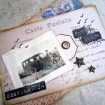 Picture of PaperArtsy Postcards Colour Printed Tissue Paper | Ριζόχαρτο για Κολάζ PT13, 4 φύλλα