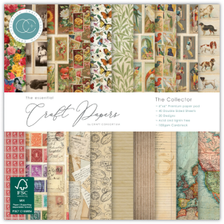 Picture of Craft Consortium The Collector 6x6 Inch Premium Paper Pad | Μπλοκ Scrapbooking Διπλής Όψης 15,2 × 15,2 cm, 40 φύλλα