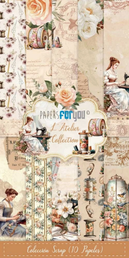 Picture of Papers for You L'Atelier Slim Scrap Paper Pack | Μπλοκ Scrapbooking 15 × 30 cm, 10 φύλλα