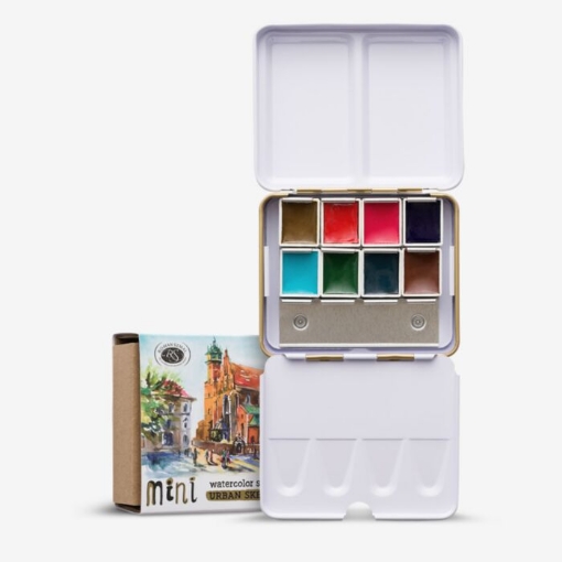 Picture of Roman Szmal Mini Urban Sketchers Watercolour Box Gold – Σετ Ακουαρέλας με 8 Χρώματα Aquarius σε Μεταλλικό Κουτί