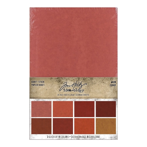 Picture of Tim Holtz Idea-ology Kraft-Stock Stack Warm | Χαρτιά Kraft Διπλής Όψης, 24 Φύλλα