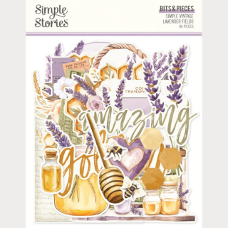 Picture of Simple Stories Simple Vintage Lavender Fields Bits & Pieces – Διακοσμητικά Scrapbooking, 86τεμ.