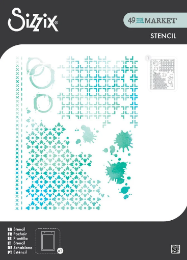 Picture of Sizzix Artful Layers Stencil A4 by 49 & Market | Mixed Media Στένσιλ Background
