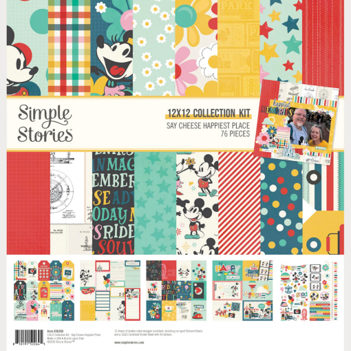 Picture of Simple Stories Say Cheese Happiest Place Collection Kit – Μπλοκ Scrapbooking Διπλής Όψης 12×12″ με Αυτοκόλλητα