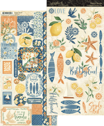 Picture of Graphic 45 Scenic Route Sticker Set – Αυτοκόλλητα Scrapbooking σε 2 Φύλλα 6x12