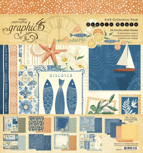 Picture of Graphic 45 Scenic Route 8x8 Inch Collection Pack – Μπλοκ Χαρτιών Scrapbooking 24 Φύλλων