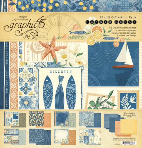 Picture of Graphic 45 Scenic Route 12x12 Inch Collection Pack – Μπλοκ Χαρτιών Scrapbooking 24 Φύλλων