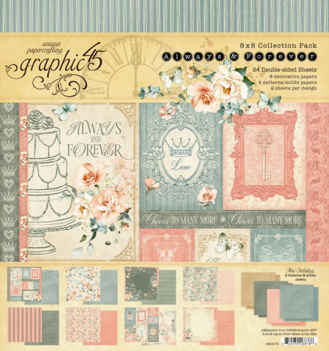 Picture of Graphic 45 Always & Forever 8x8 Inch Collection Pack – Μπλοκ Χαρτιών Scrapbooking 24 Φύλλων