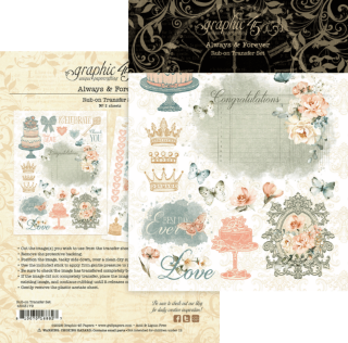 Picture of Graphic 45 Always & Forever Rub-on Transfers – Rub-ons Scrapbooking 2 Φύλλων 6x8