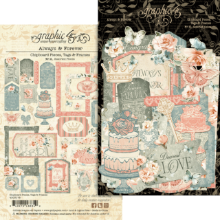Picture of Graphic 45 Always & Forever Chipboard Pieces, Tags & Frames – Διακοσμητικά Chipboard Tags & Frames Scrapbooking