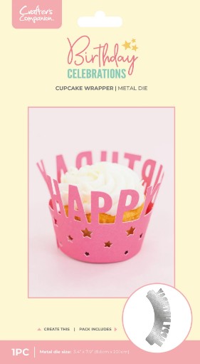 Picture of Crafter's Companion Birthday Celebrations Metal Dies Cupcake Wrapper – Μήτρα Κοπής για Διακοσμητικό Περιτύλιγμα Cupcake