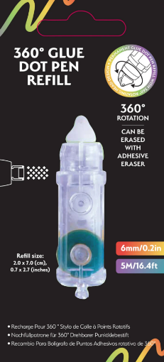 Picture of Arden Creative Studio 360° Glue Dot Pen Refill – Ανταλλακτικό για Στυλό Κόλλας με Μόνιμα Glue Dots, 6mm x 5m