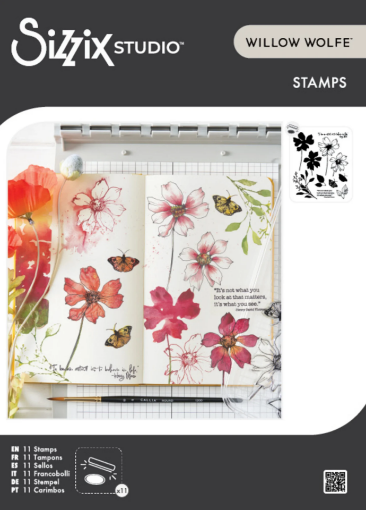Picture of Sizzix Studio Clear Stamps by Willow Wolfe Wild Blooms – Διάφανες Σφραγίδες με Αγριολούλουδα, 11 τεμ.