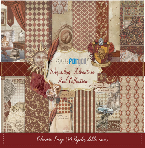 Picture of Papers For You Wizarding Adventure Houses Red 12x12 Inch Scrap Paper Pack – Μπλοκ Χαρτιών Διπλής Όψης με Μαγική Αισθητική Gryffindor, 14 φύλλα