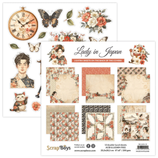 Picture of ScrapBoys Μπλοκ Χαρτιών Scrapbooking 8" x 8"– Lady in Japan