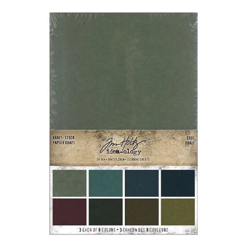 Picture of Tim Holtz Idea-ology Kraft-Stock Stack Cool | Χαρτιά Kraft Διπλής Όψης, 24 Φύλλα