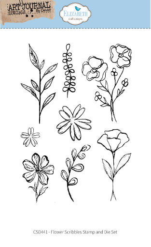 Picture of Elizabeth Craft Designs Hello You! Flower Scribbles Stamp and Die Set | Σετ Σφραγίδες και Dies με Λουλούδια & Φυλλώματα, 16τεμ.