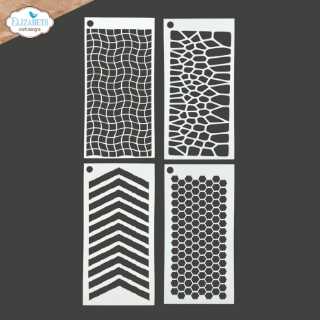 Picture of Elizabeth Craft Designs Hello You! Stencil Journal Stencils 10 | Σετ με 4 Στένσιλ για Art Journal & Mixed Media Backgrounds