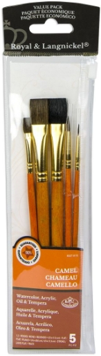 Picture of Royal & Langnickel Sable/Camel Value Pack Σετ Πινέλων με Θήκη, 5τεμ.