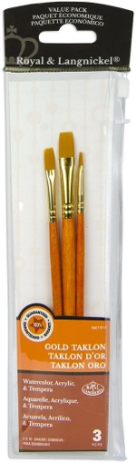 Picture of Royal & Langnickel Gold Taklon Value Pack | Σετ Πινέλων Shader με Θήκη, 3 τεμ.