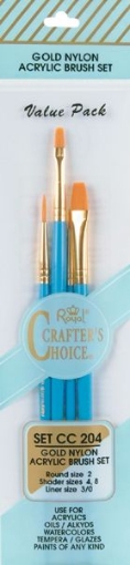 Picture of Royal & Langnickel Crafter’s Choice Golden Taklon RCC 204 | Σετ Συνθετικά Πινέλα 4 τεμ.