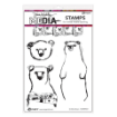 Picture of Dina Wakley MEdia Cling Stamps| Σετ Σφραγίδων, Scribbly Bears 