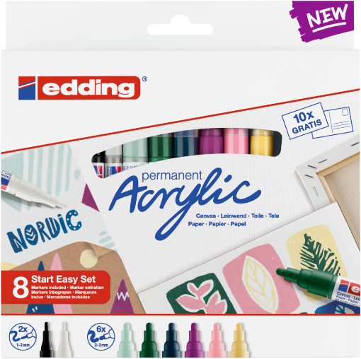 Picture of Edding Acrylic Marker Set – Σετ Ακρυλικών Μαρκαδόρων, Nordic 18τεμ.