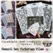Picture of Prima Marketing Finnabair Limited Edition Stencil Set | Σετ Stencils με Διακοσμητικά Μοτίβα - Victorian Tiles, 3 τεμ.