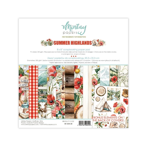 Picture of Mintay Papers Μπλοκ Scrapbooking Διπλής Όψης 8" x 8" - Summer Highlands