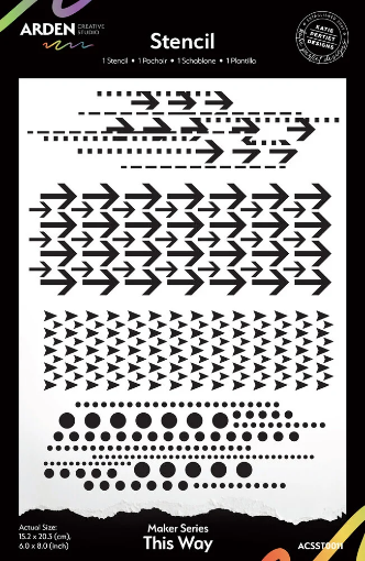 Picture of Arden Creative Studio Stencil | Maker Series - This Way by Katie Pertiet 15,2 x 20,3 cm