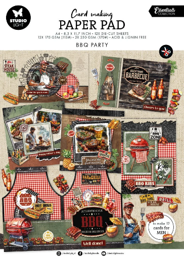 Picture of Studio Light Essentials Card Making Paper Pad | Μπλοκ για Κάρτες A4, BBQ Party