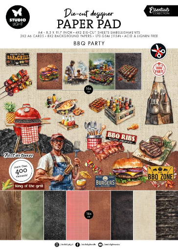 Picture of Studio Light Essentials Die-Cut Designer Paper Pad | Μπλοκ Χαρτιών & Die-Cuts A4, BBQ Party