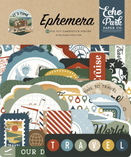 Picture of Echo Park Ephemera | Διακοσμητικά Στοιχεία από Cardstock - It’s Time To Travel (34 τεμ.)