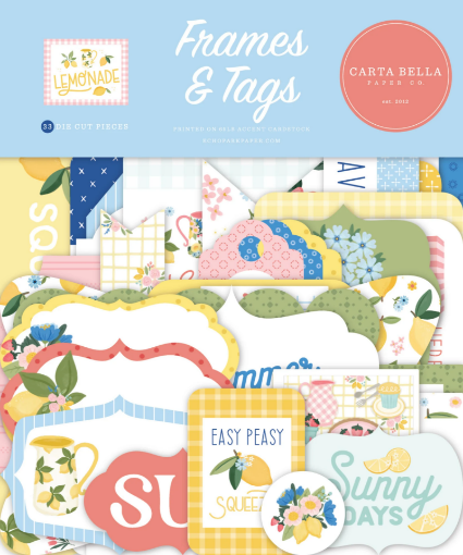 Picture of Carta Bella Frames & Tags | Πλαίσια & Ετικέτες από Cardstock, Lemonade (33 τεμ.)