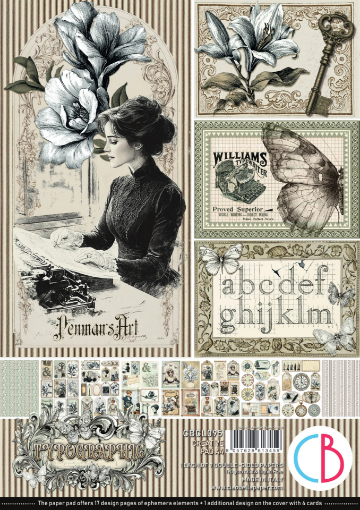 Picture of Ciao Bella Μπλοκ Scrapbooking A4 - Typographic Creative Pad, 9 τεμ.