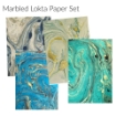 Picture of Olino Marbled Lokta Paper Set | Σετ Χειροποίητες Μαρμαρόκολες Lokta 8 φύλλα