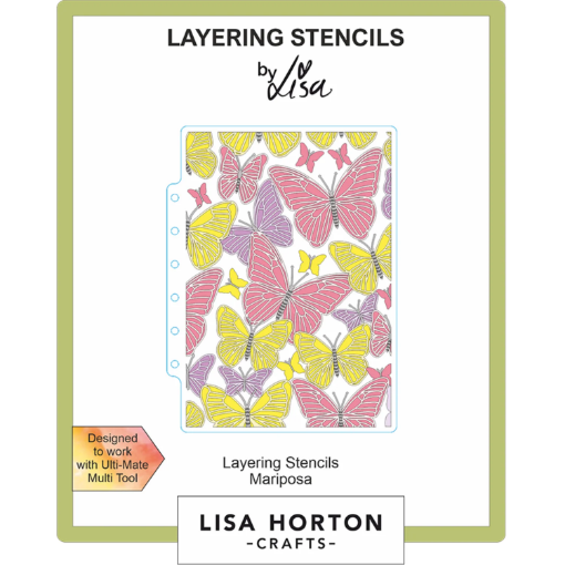 Picture of Lisa Horton Crafts Layering Stencils | Σετ Στενσιλ με Πεταλούδες - Mariposa, 9 τεμ.