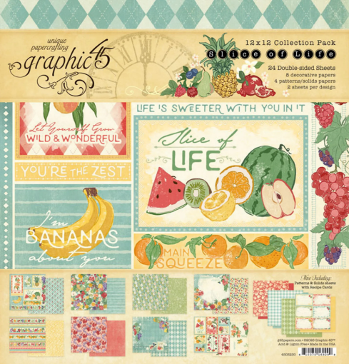 Picture of Graphic 45 Slice of Life 12x12 Inch Collection Pack - Σετ Χαρτιών Scrapbooking Διπλής Όψης, 24 Φύλλα