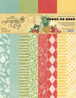 Picture of Graphic 45 Slice of Life 8.5x11 Inch Patterns & Solids Pack - Σετ Χαρτιών Scrapbooking Διπλής Όψης, 16 Φύλλα