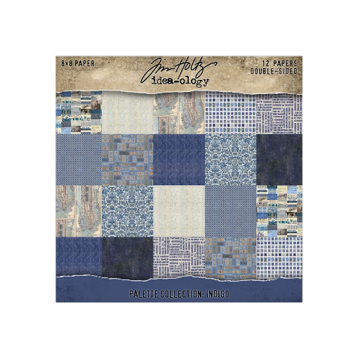 Picture of Tim Holtz Idea-ology Μπλοκ Scrapbooking Διπλής Όψης 8" x 8" – Palette Collection, Indigo