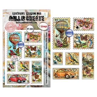Picture of AALL & Create Clear Stamps by Autour De Mwa & Co | Σετ Σφραγίδες – Dispatch Transit: Miniature Postage Stamps, 7 τεμ.
