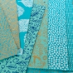 Picture of Olino Χειροποίητο Χαρτί Lokta 90gsm 30 x 21 cm - Turquoise Gold, 10 φύλλα