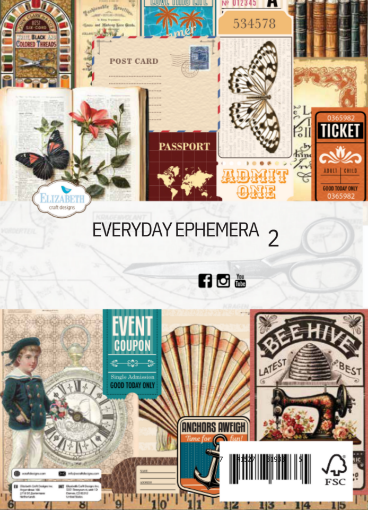 Picture of Elizabeth Craft Designs Patterned Cardstock A5 | Χαρτιά Rest & Relaxation Everyday Ephemera 2, A5