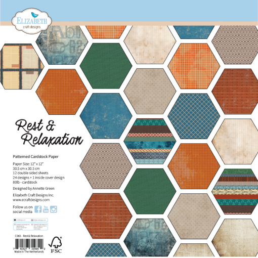 Picture of Elizabeth Craft Designs by Everyday Memories | Χαρτί Scrapbooking 12" x 12" – Rest & Relaxation Patterned Cardstock