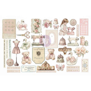 Picture of Prima Marketing Ephemera | Διακοσμητικά Εφήμερα Buttons & Keepsakes Stitched Clippings by Frank Garcia, 76τεμ