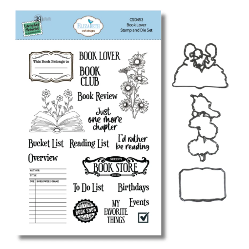 Picture of Elizabeth Craft Designs Stamp & Die Set | Σετ Σφραγίδες και Μήτρες Κοπής Rest & Relaxation Book Lover
